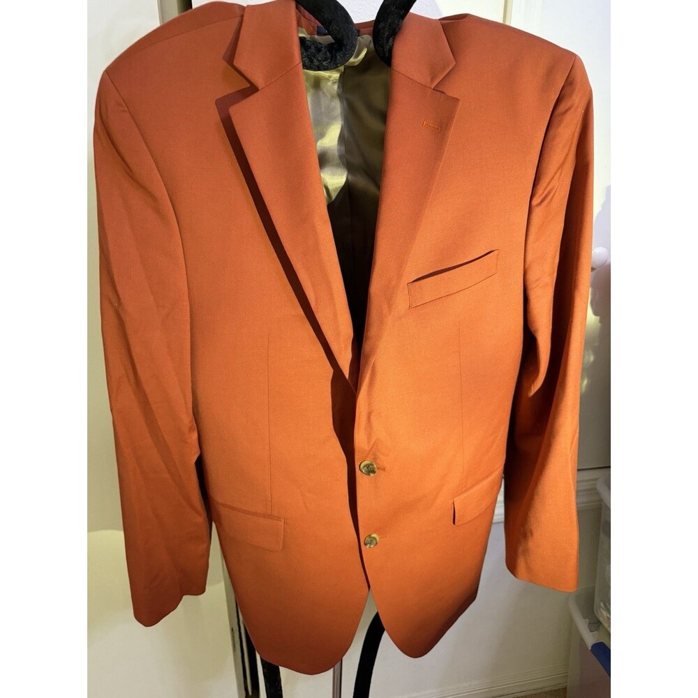 Turnbury Classic Fit Solid Sport Coat Blazer 44L, 2-button, Wool/Spandex